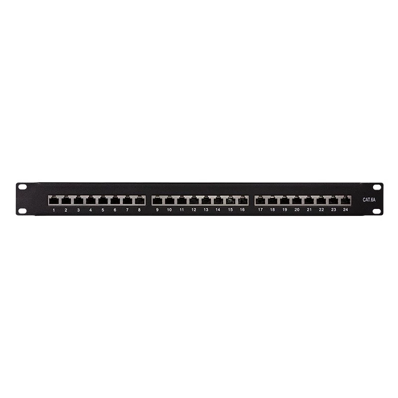 LogiLink Patch Panel 19, 24 prievadų, RJ-45, 1U, juodas