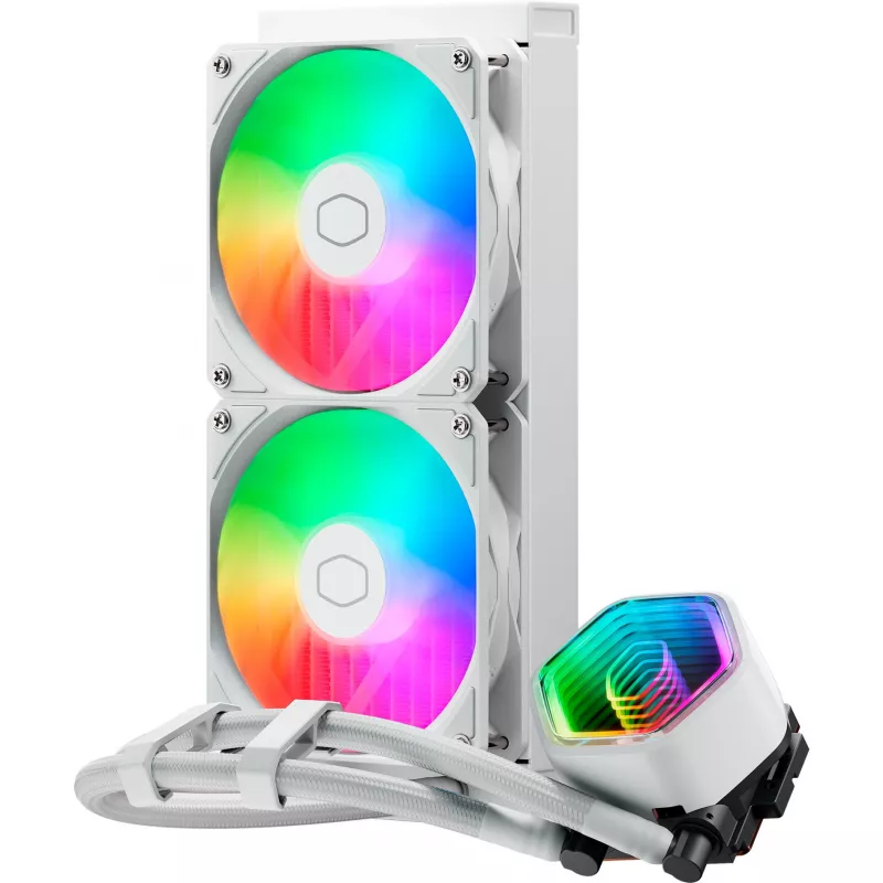 Skystis aušintuvas CPU Cooler Master MasterLiquid 240 Core II White — 240 mm, 2x 120 mm ventiliatoriai (650–1750 RPM), įvorinis guolis