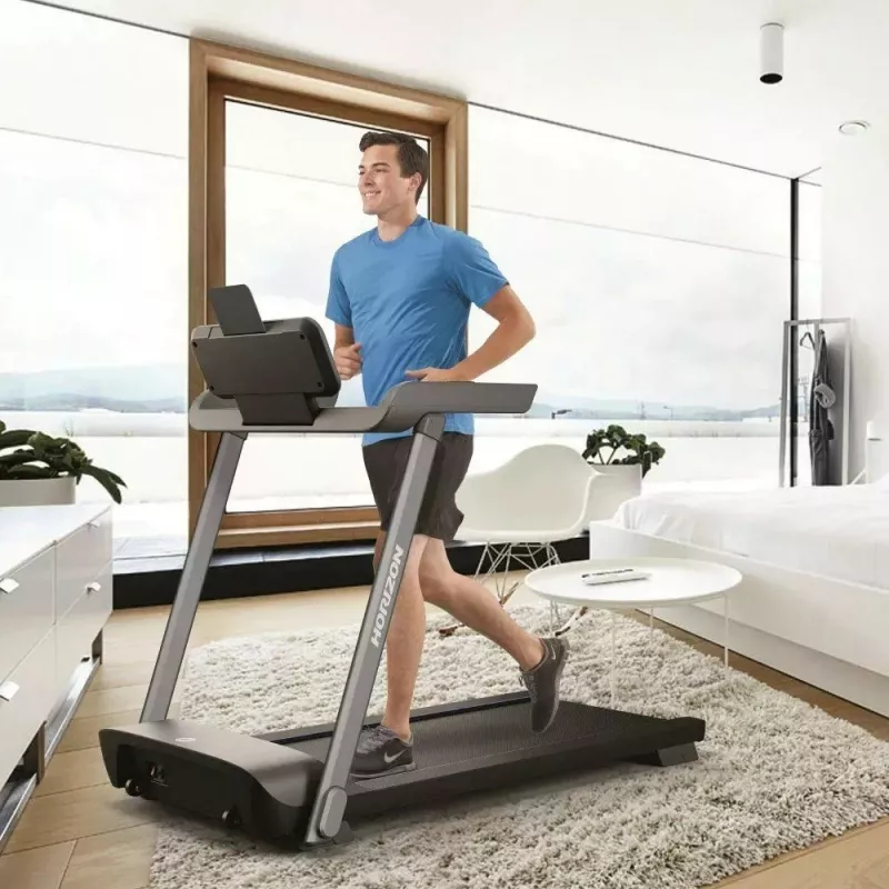 Sulankstomas elektrinis bėgimo takelis Horizon Fitness Evolve 3.0 — 16 km/h, 127×51 cm juosta, 12 programų, max vartotojo svoris 113 kg, LED ekranas