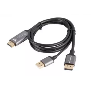 HDMI(M)-DisplayPort(M) laidas 1m 4K juodas LANBERG