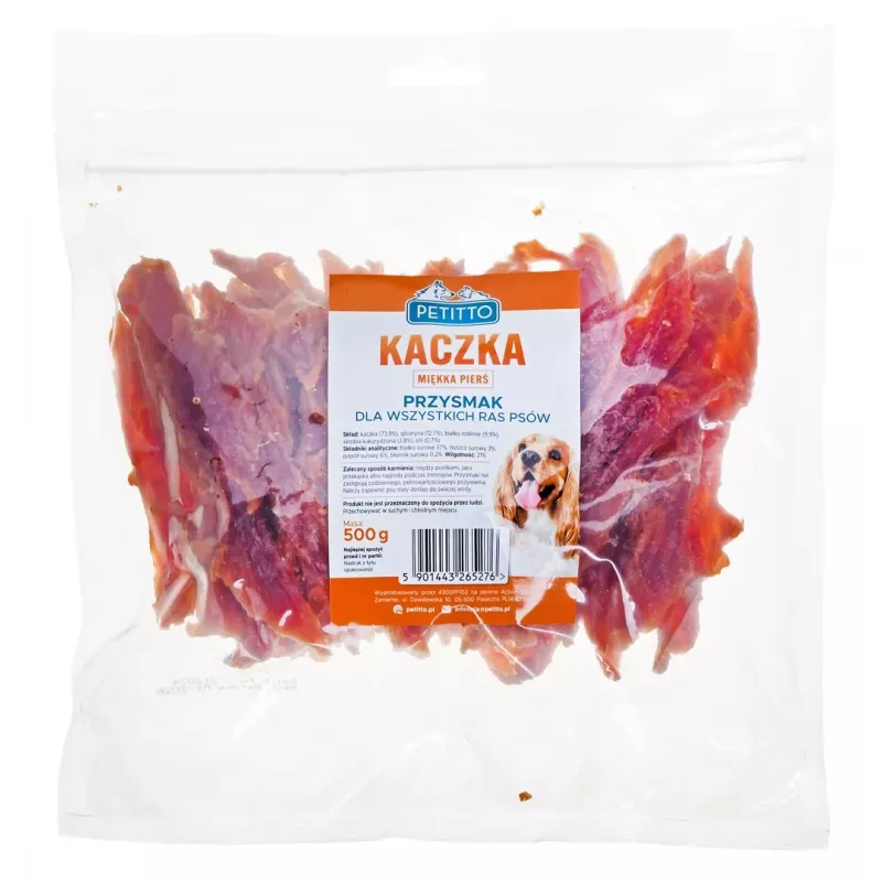 PETITTO Minkšta anties krūtinėlė – šunų skanėstas – 500 g