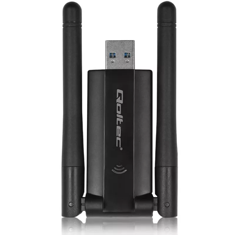 Greitas belaidis USB dviejų juostų Wi-Fi adapteris su 2 antenomis