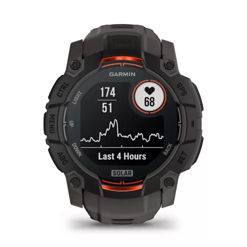 Garmin Instinct 3 Solar GPS išmanusis laikrodis 1.3 colio MIP 176x176 lietimui jautrus ekranas juodas