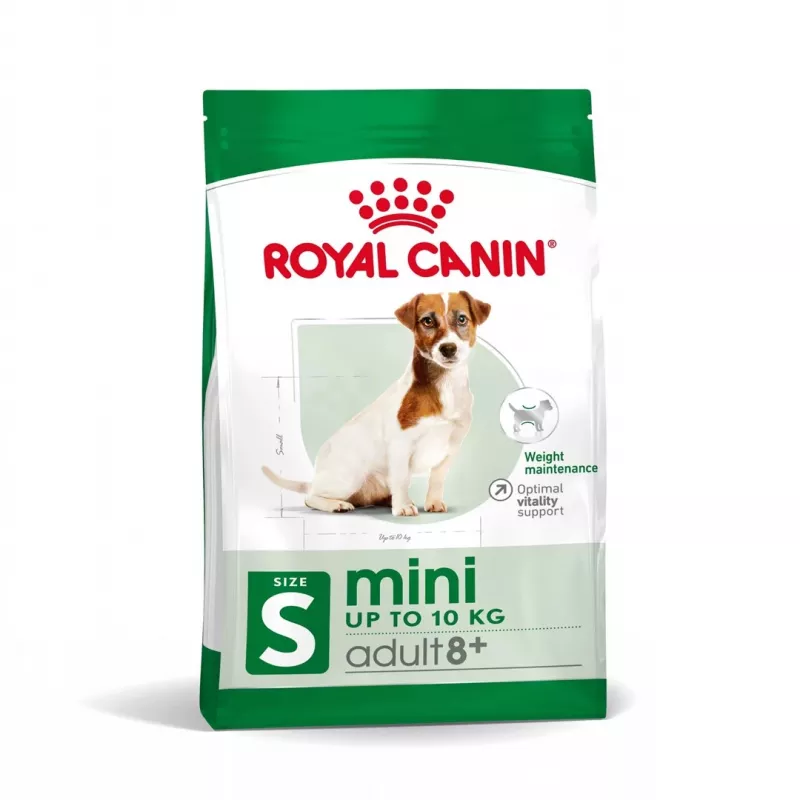 Sausas šunų ėdalas Royal Canin Mini Adult 8+ Senior su paukštiena, ryžiais ir daržovėmis, 8 kg, mažoms veislėms (5–10 kg)