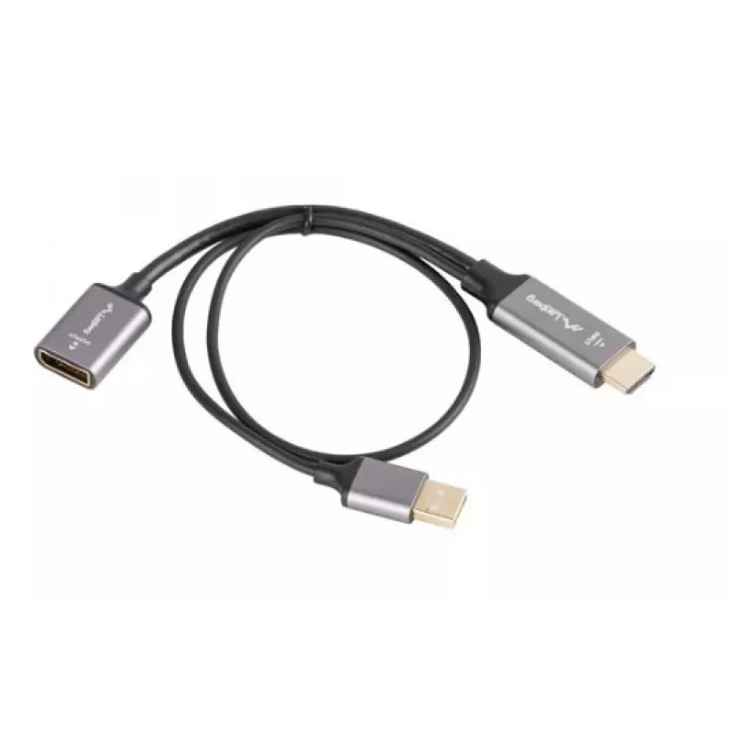 Adapteris HDMI(M)-DisplayPort(M) 4K 20 cm LANBERG AD-HD-DP-0