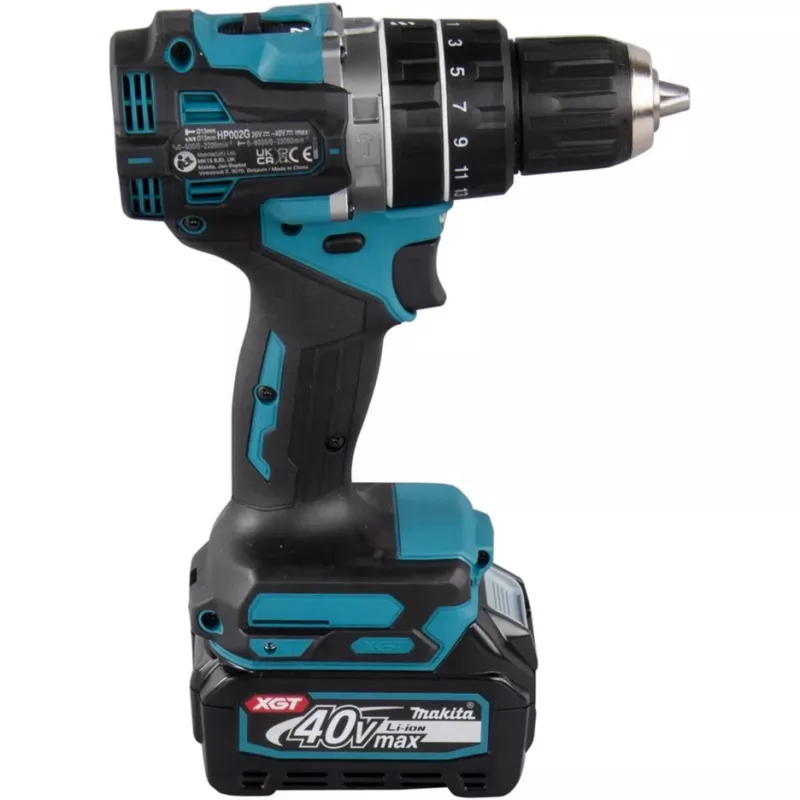 Makita XGT HP002GA202 40 V belaidis smūginis gręžtuvas-suktuvas, 2 akumuliatoriai 2,0 Ah