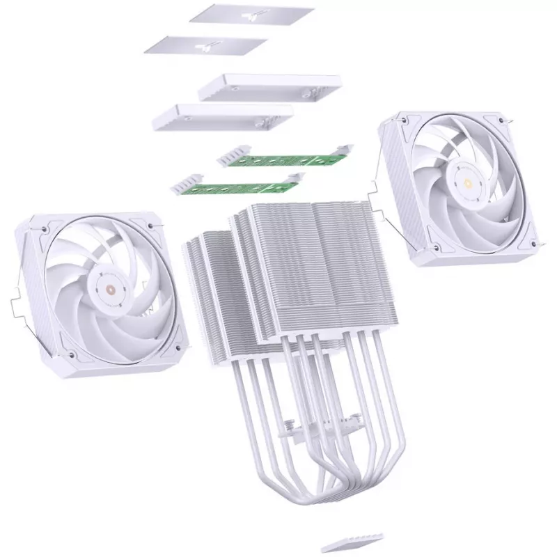 Jonsbo HX6280 CPU aušintuvas, PWM, RGB – 130 mm, baltas
