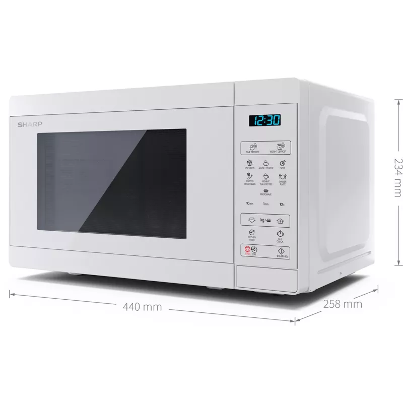 Sharp YC-MS02E-C Mikrobangų krosnelė 800 W balta