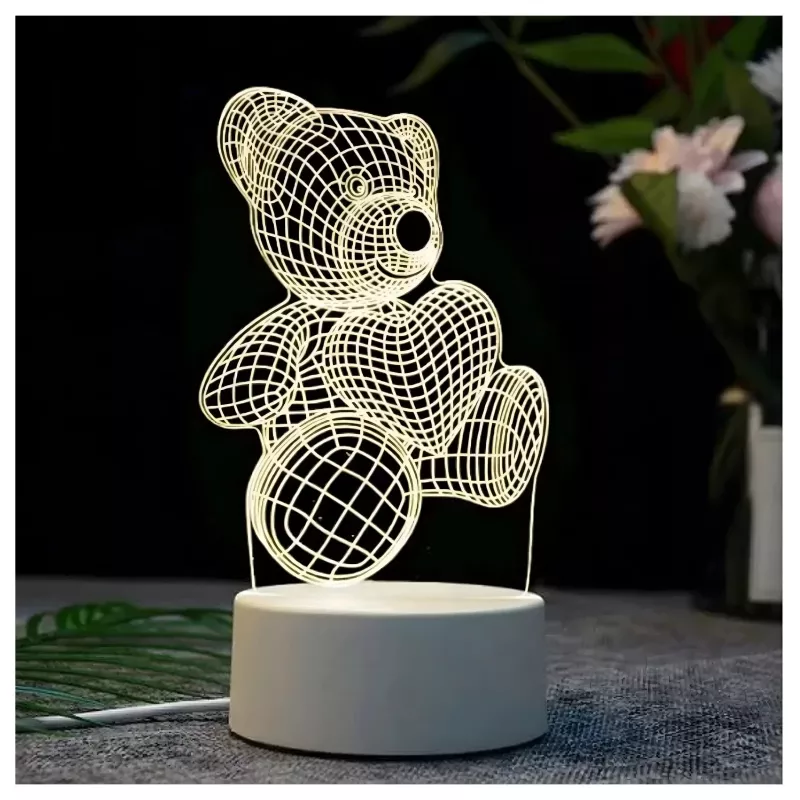 Naktinė lemputė Extralink HOME 3D širdies optinė iliuzija USB