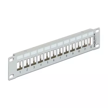 Patch Panel DeLOCK 43327 12x Keystone 1U pilkas 10 inch
