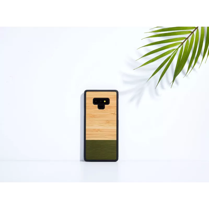Apsauginis dėklas Samsung Galaxy Note9 medinis su polikarbonatu, bambuko miškas juodas