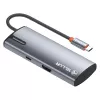 USB-C šakotuvas Tellur TLL321061 su PD 3.0 100W, HDMI išvestimi ir 3× USB 3.0 prievadais