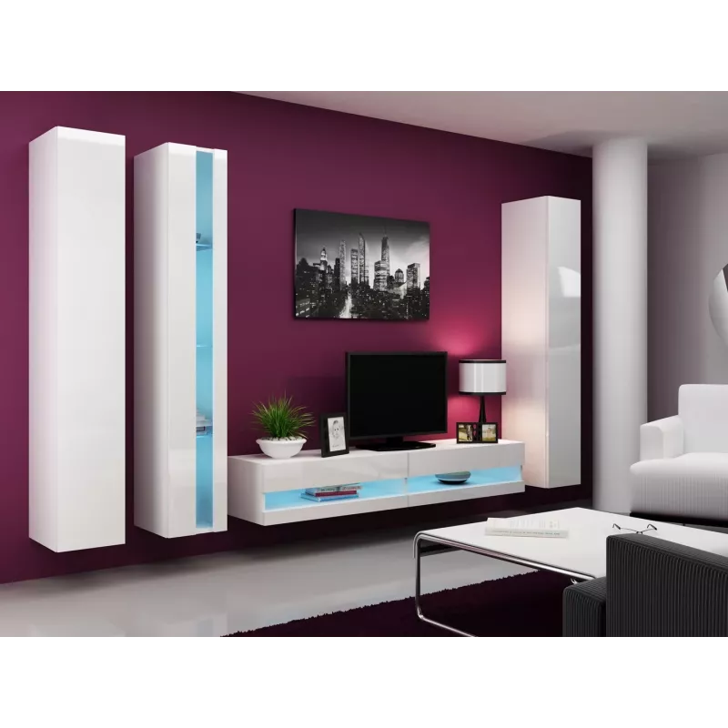 Cama lentynų blokas VIGO NEW 180/40/30 baltas/baltas blizgesys