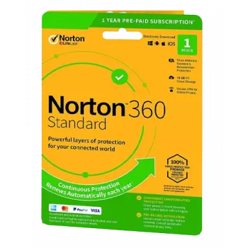 Norton 360 Standard | 1 Įrenginys | 1 Metai | 10 GB Debesų Saugykla | ES | NE Prenumerata