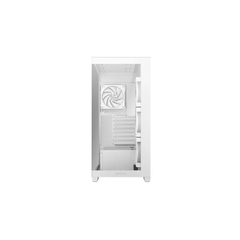 Korpusas DeepCool CG580 4F V2 Midi Tower Baltas — ATX, grūdintas stiklas, 3x120mm šoniniai ventiliatoriai, 360mm radiatoriaus vieta