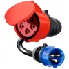 Adapteris go-e Gemini flex 22 kW į CEE Blue 16 A - juodas - tiesus - tiesus - IP55 - 22 kW - 16 A