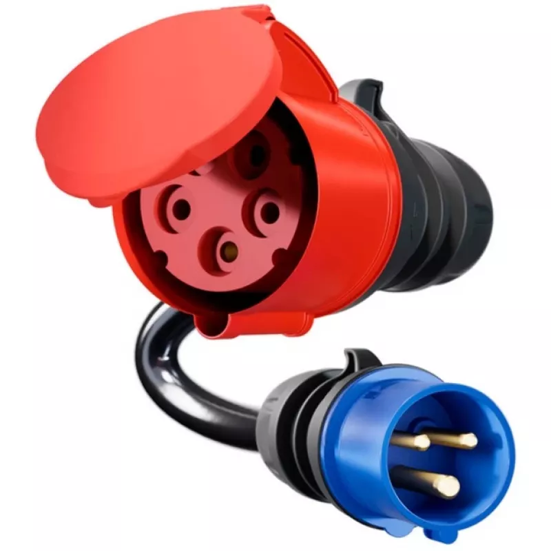 Adapteris go-e Gemini flex 22 kW į CEE Blue 16 A - juodas - tiesus - tiesus - IP55 - 22 kW - 16 A
