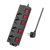 Prailginimo laidas LogiLink LPS251 1,5 m 4 AC lizdai vidaus juodas