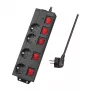 Prailginimo laidas LogiLink LPS251 1,5 m 4 AC lizdai vidaus juodas