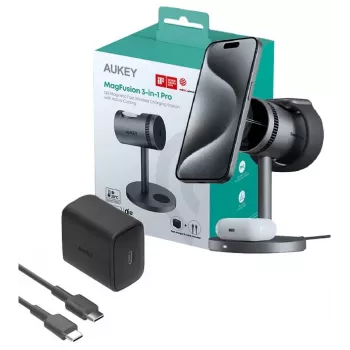 Belaidis 3 viename įkroviklis su aušinimu LC-MC311A 15W Qi2 MagSafe + 30W PD maitinimo adapteris