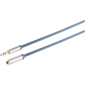 3,5 mm garso laidas ShiverPeaks 30805-1.5-MHQ-SLIM Chrome Metal Slim Line 1,5 m
