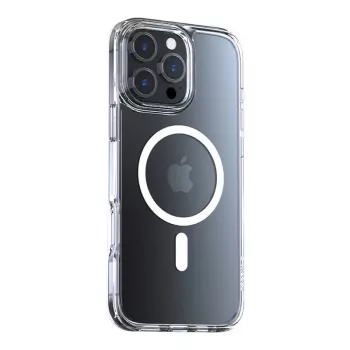 Apsauginis permatomas dėklas Torras Diamond-Mag, skirtas iPhone 16 Pro, su magnetiniu MagSafe laikikliu, plonas profilis