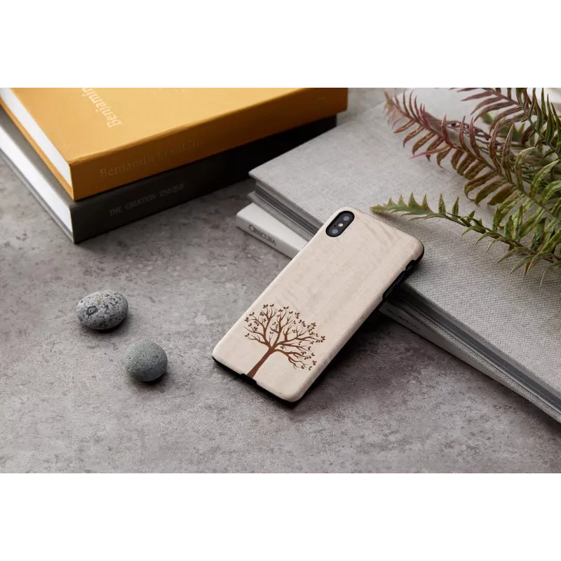 Dėklas iPhone XS Max man and wood – obels mediena, juoda