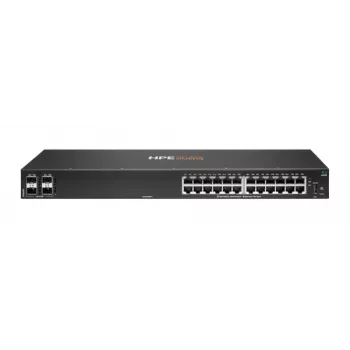 HPE Aruba 6000 24G 4SFP jungiklis – valdomas L3 jungiklis, 24 x 10/100/1000 + 4 x Gigabit SFP, šoninis oro srautas, montuojamas į stelažą, AC 100-127 V / 200-240 V