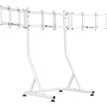 Triple Monitor Stovas Snow, skirtas lenktynių simuliatoriaus kokpitui GR500, Monitoriaus laikiklis Baltas, monitoriams 32–55