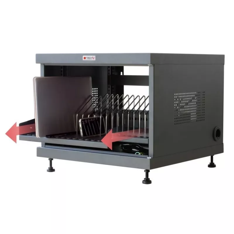 Stovo lentyna TECHLY 367652 kabelių tvarkytuvas su 3M lipniu montavimu, plienas, 550×550×410 mm, juoda