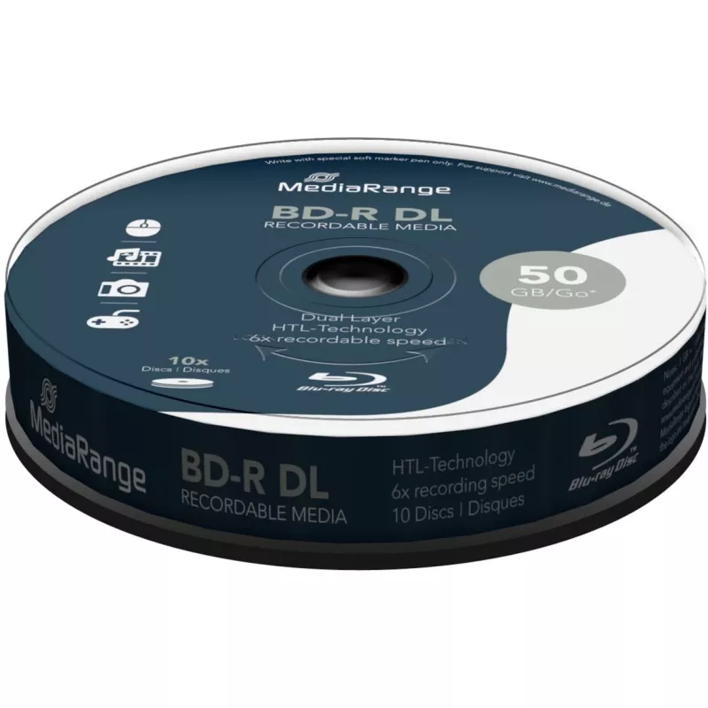 MediaRange MR507 BD-R 50 GB 6x 10 vnt. tuščias Blu-ray diskas