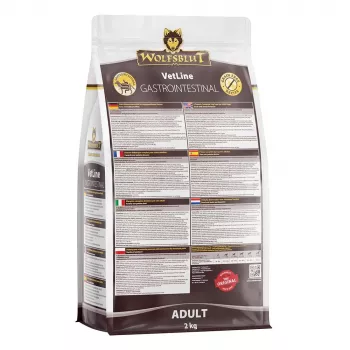 Sausas šunų ėdalas Wolfsblut VetLine Gastrointestinal Duck 2 kg – veterinarinė dieta virškinimo sistemai
