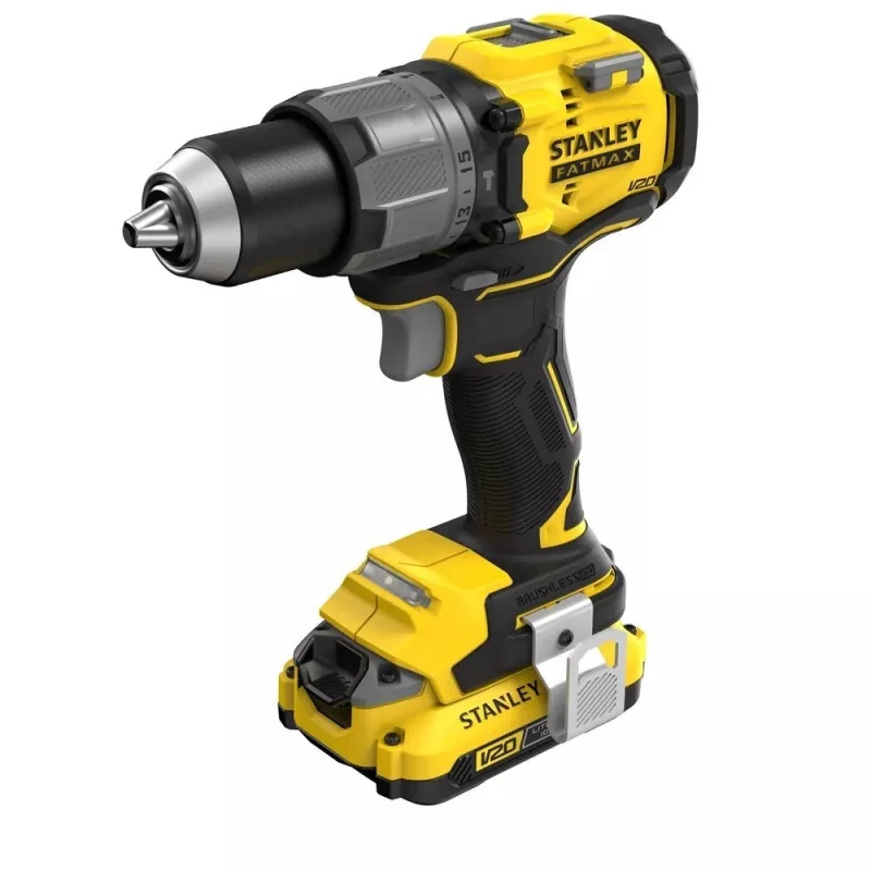 Belaidis gręžtuvas-suktuvas STANLEY FatMax V20 SFMCD726D2K 18V, 2x 2Ah Li-Ion, 80 Nm, 2 greičiai, LED