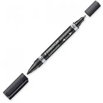 Nuolatinis markeris Staedtler Lumocolor Duo Fine/Bullet Tip juodas
