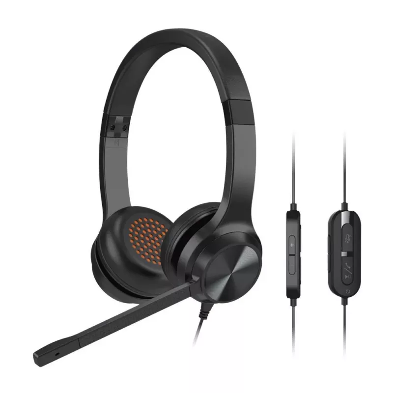 Creative 51EF0980AA000 Chat USB ausinės ant galvos su mikrofonu, laidinės, stereo, juodos