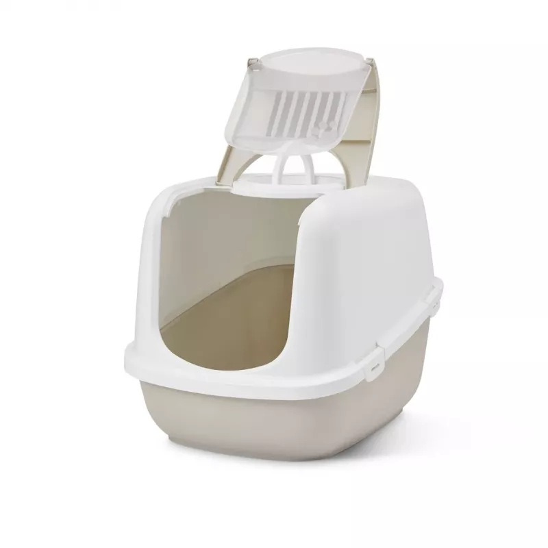 Uždaras katės kraiko dėžė Savic Nestor Jumbo, plastikas, 66,5×48,5×46,5 cm, Coffee/White