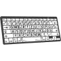 Klaviatūra LogicKeyboard XL-Print Black on White DE Mac Bluetooth — vokiškas išdėstymas, Mac žymėjimai