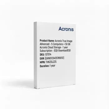 Acronis True Image Advanced – 5 kompiuterių + 50 GB Acronis debesies saugykla – 1 metų prenumerata – ESD parsisiuntimas