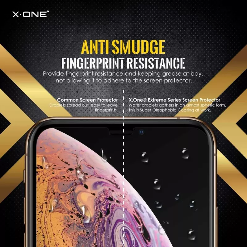 Apsauginis stiklas X-ONE Extreme Shock Eliminator, skirtas iPhone X, juodas, atsparus smūgiams, patvarus