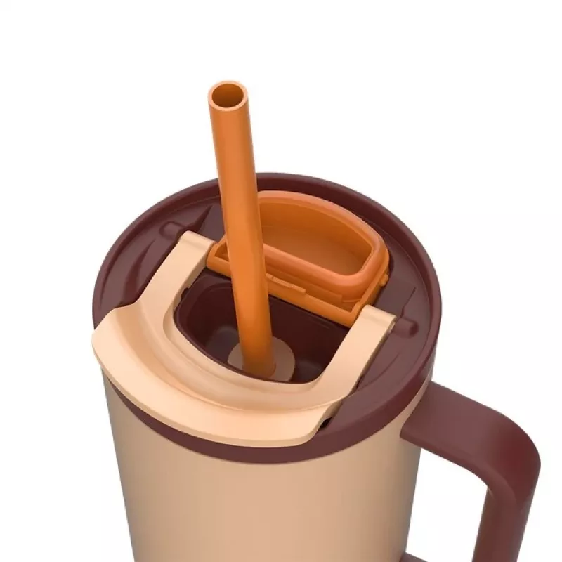 Termopuodis su teleskopiniu šiaudeliu Kambukka Rio Tumbler 950 ml Almond Dream