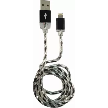 LC-POWER Laidas USB-Lightning-1M-8 1m juodas/sidabrinis, USB A į Lightning (LC-C-USB-LIGHTNING-1M-8)