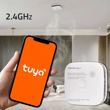 Dūmų detektorius su baterija Tuya WiFi LED