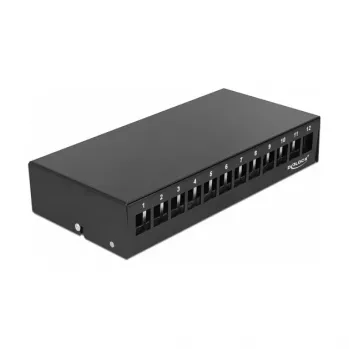 Patch Panel DeLOCK Keystone 12 prievadų juodas