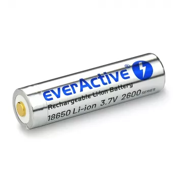 Baterija everActive 18650 3,7V Li-ion 2600mAh su micro USB ir apsauga BOX