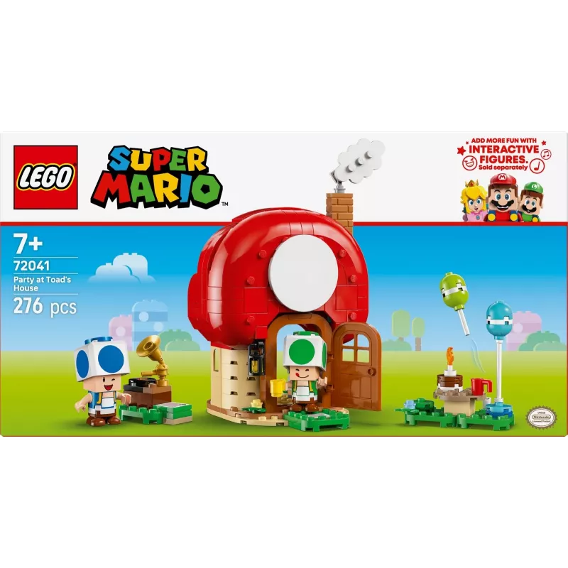 LEGO Super Mario vakarėlis Toad namelyje 72041 – konstruktorius su interaktyviais žaidimo elementais