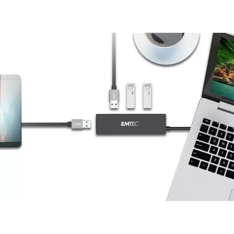 USB 3.2 Gen 1 šakotuvas Emtec T620A Type-A Classic 4 prievadai