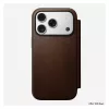 Odinė dėklo-knygelė Nomad Modern Leather Folio, skirta iPhone 17 Pro, ruda, 6,3 colio (16 cm), 4 kortelių kišenės