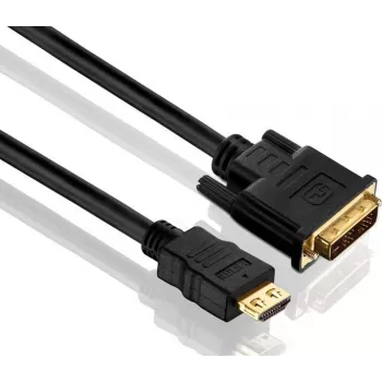 Purelink PureInstall PI3000 – HDMI / DVI vaizdo kabelis, Single Link, 28 AWG, HDMI (M) – DVI-D (M), 1,5 m, triguba izoliacija, juoda (PI3000-015)