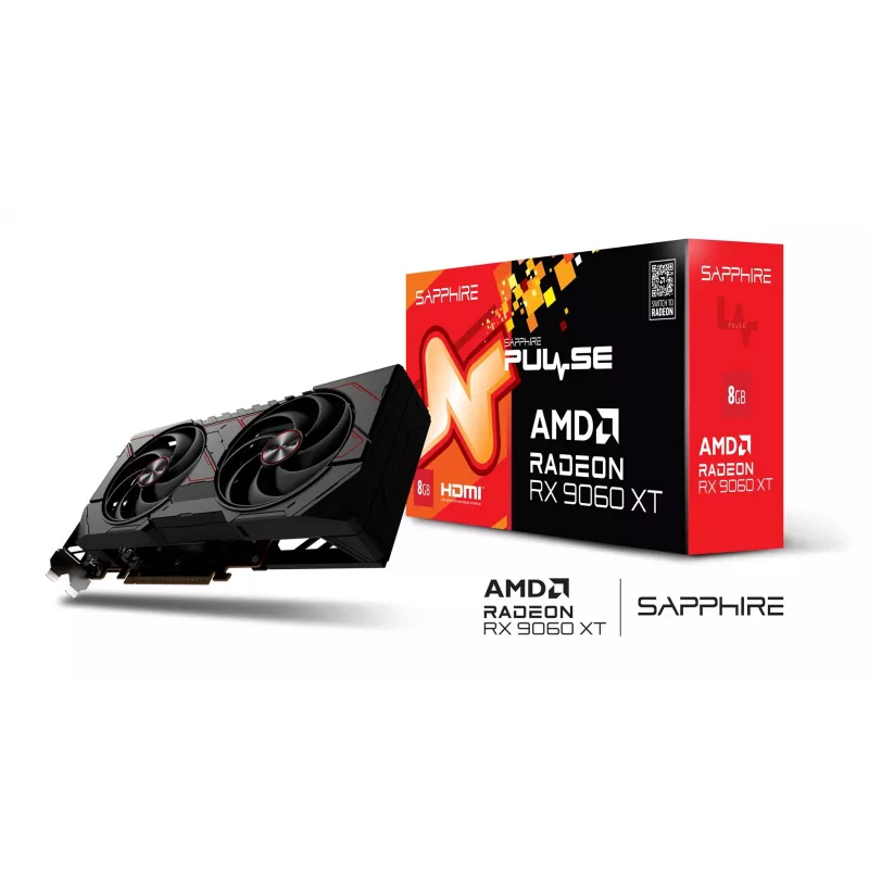 Vaizdo plokštė Sapphire Radeon RX 9060 XT 8 GB GDDR6, 128 bit, PCIe 5.0, 3320 MHz, 2x DP + HDMI