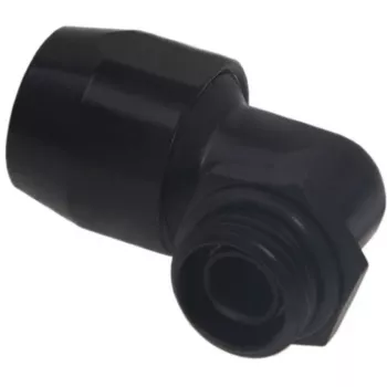 Alphacool HF įsukama jungtis TPV Metal - 90° pasukama 12,7/7,6mm - Juoda (17455)